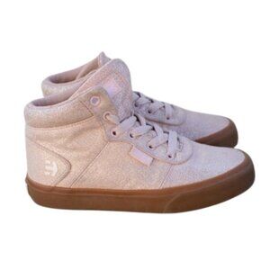 Etnies Girls Sz 2 Scout Hi Top Shoes Light Pink Canvas Sneakers